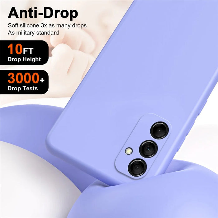 For Samsung Galaxy M14 5G Fiber Lining Soft TPU Phone Case 2.2mm Thickness Rubberized Phone Cover - Black - 7