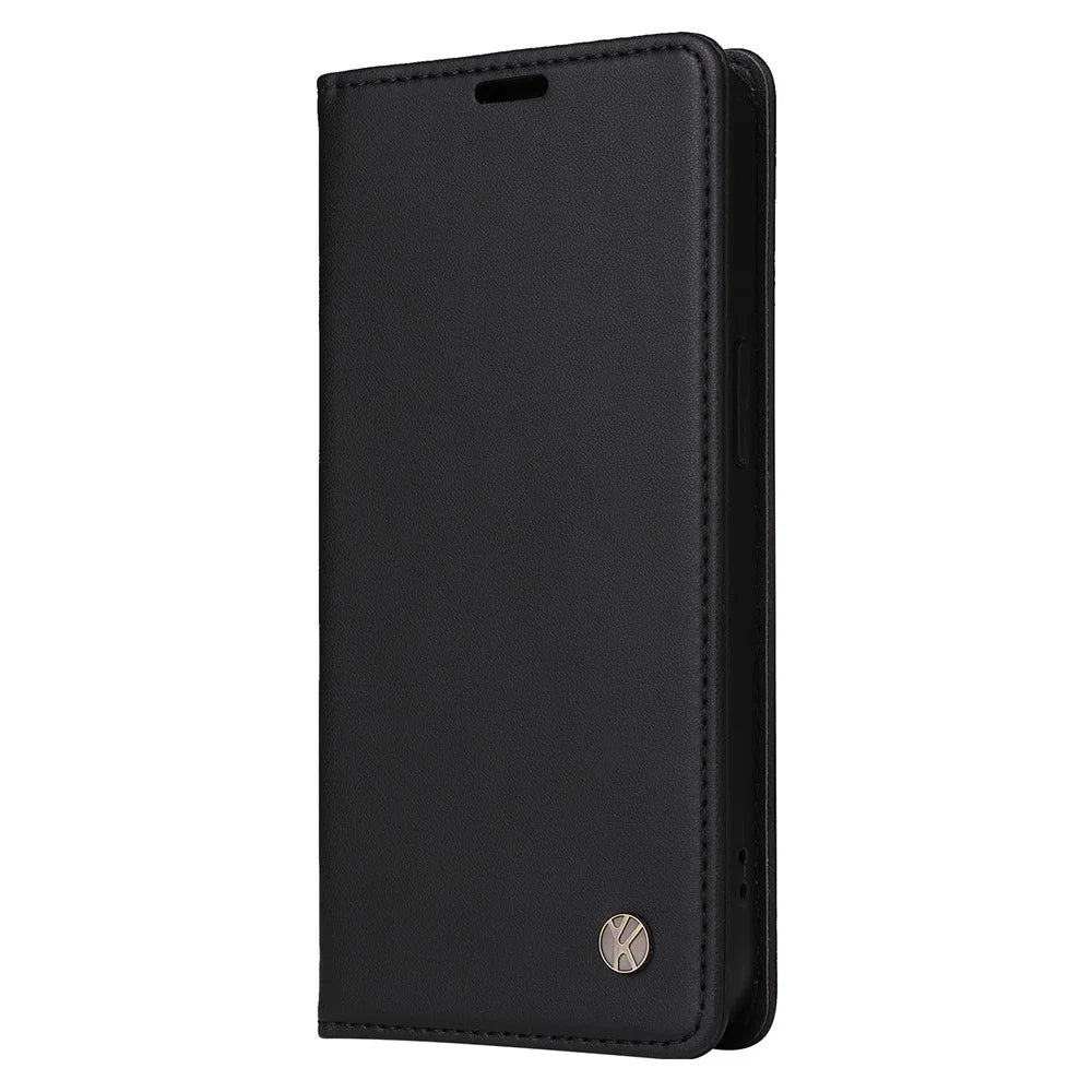 YIKATU YK-001 For iPhone 15 PU Leather Wallet Phone Case Magnetic Auto-absorbed Stand Cover - Black - 7