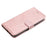 For iPhone 15 Plus Case Solid Color Leather Mobile Cover Wallet Stand with Strap - Rose Gold - 7