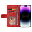 For iPhone 15 Pro Max Leather Case Wallet Stand Color Splicing Phone Cover - Red - 2