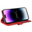 For iPhone 15 Pro Max Leather Case Wallet Stand Color Splicing Phone Cover - Red - 3