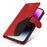 For iPhone 15 Pro Max Leather Case Wallet Stand Color Splicing Phone Cover - Red - 7