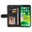 For iPhone 15 Leather Case Wallet Stand Color Splicing Phone Cover - Black - 2