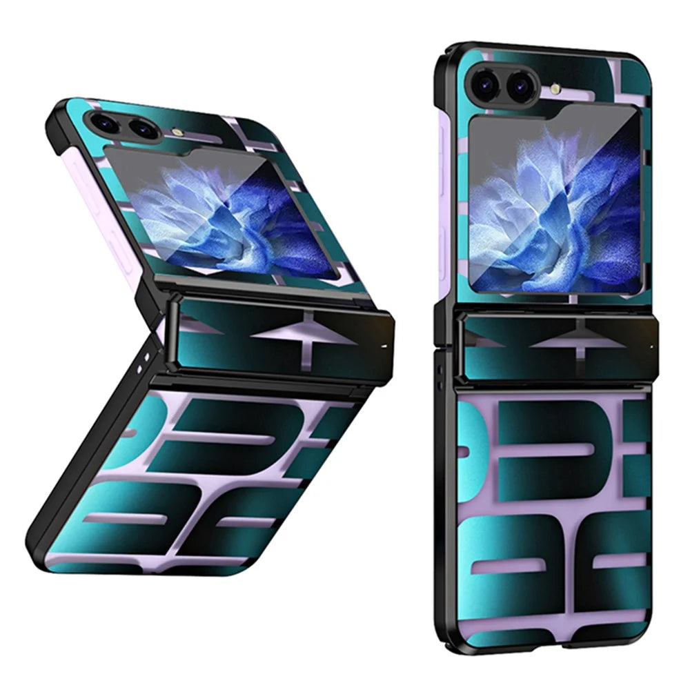 For Samsung Galaxy Z Flip5 5G Case Electroplating PC Phone Cover - Black - 1