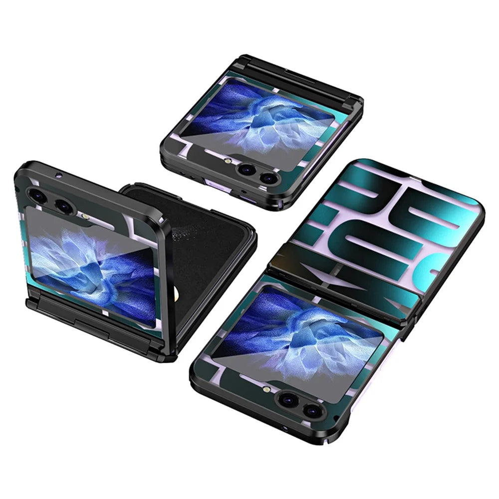 For Samsung Galaxy Z Flip5 5G Case Electroplating PC Phone Cover - Black - 4