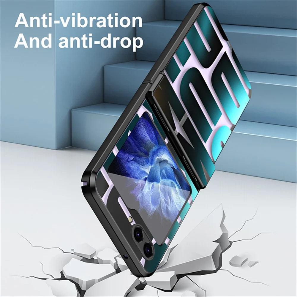 For Samsung Galaxy Z Flip5 5G Case Electroplating PC Phone Cover - Black - 7