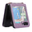 For Samsung Galaxy Z Flip5 5G PU Leather PC Phone Case Anti-Drop Protective Cover with Shoulder Strap - Purple - 5