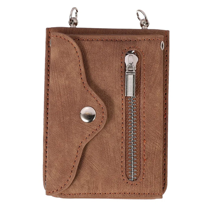 For Samsung Galaxy Z Flip5 5G RFID Blocking Card Bag Case PU Leather+PC Phone Cover with Kickstand - Brown - 4