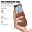 For Samsung Galaxy Z Flip5 5G RFID Blocking Card Bag Case PU Leather+PC Phone Cover with Kickstand - Brown - 5