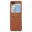 Grid Imprinted PU Leather PC Case for Samsung Galaxy Z Flip5 5G Protective Phone Shell with Shoulder Strap - Brown - 6