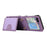 Grid Imprinted Protective Wallet Case for Samsung Galaxy Z Flip5 5G PU Leather PC Phone Cover with Shoulder Strap - Purple - 3