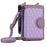 Grid Imprinted Protective Wallet Case for Samsung Galaxy Z Flip5 5G PU Leather PC Phone Cover with Shoulder Strap - Purple - 4