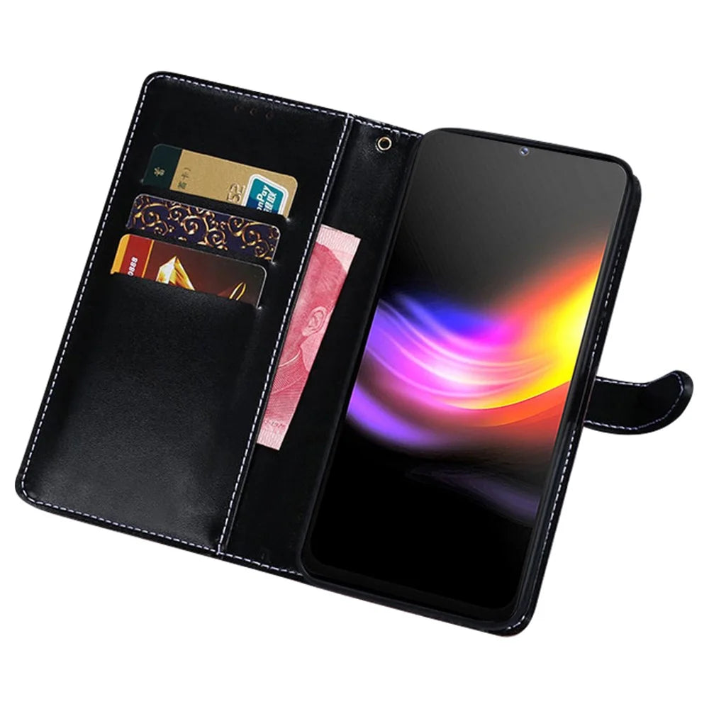 IDEWEI For Cubot P60 Anti-Scratch Phone Shell Case Crocodile Texture Stand Leather Wallet Phone Cover - Black - 2
