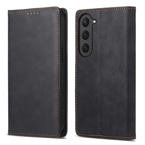DF-05 Business Phone Case for Samsung Galaxy S23 RFID Blocking Wallet PU Leather Foldable Stand Cover - Black - 1