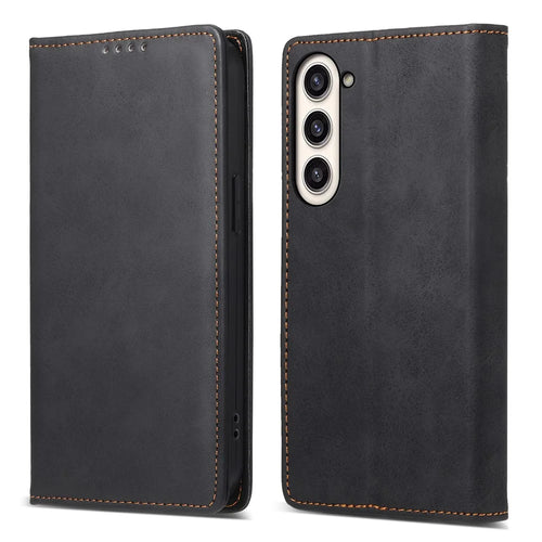 DF-05 Business Flip Case for Samsung Galaxy S23+ , RFID Blocking Wallet PU Leather Stand Phone Cover - Black - 1