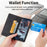 DF-05 For iPhone 14 RFID Blocking Wallet Stand Anti-collision Cover PU Leather Phone Case - Black - 5