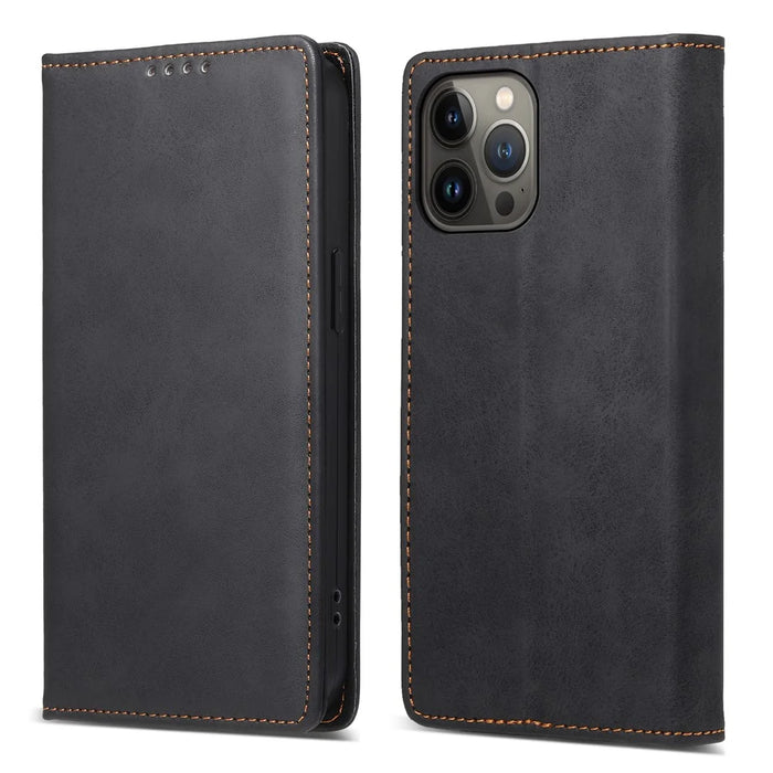 DF-05 For iPhone 13 Pro Max 6.7 inch Protector Cover RFID Blocking Wallet Stand Leather Phone Case - Black - 1