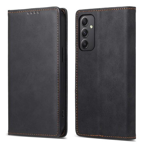 DF-05 Business Phone Case for Samsung Galaxy A34 5G , PU Leather Stand RFID Blocking Wallet Cover - Black - 1
