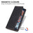 DF-05 For Samsung Galaxy A53 5G RFID Blocking PU Leather Phone Case Stand Wallet Cover - Black - 4