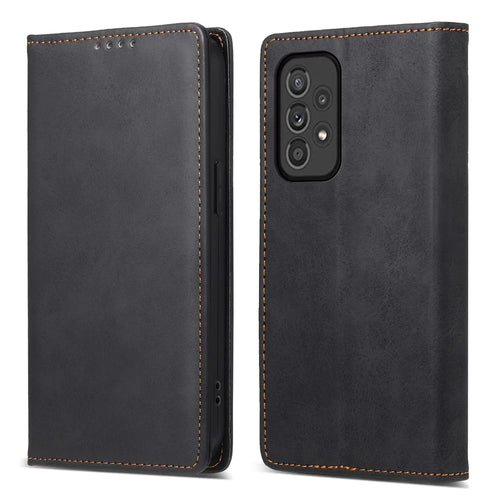 DF-05 For Samsung Galaxy A33 5G PU Leather Case Stand Wallet Phone Cover with RFID Blocking - Black - 1