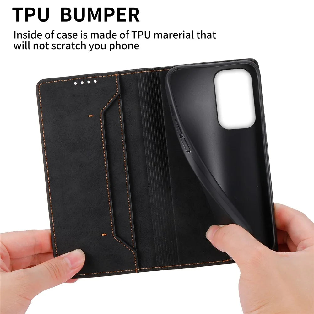 DF-05 For Samsung Galaxy A33 5G PU Leather Case Stand Wallet Phone Cover with RFID Blocking - Black - 6