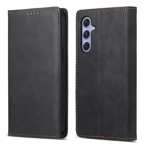 DF-05 For Samsung Galaxy A54 5G RFID Blocking Stand Phone Case Wallet Anti-drop Leather Cover - Black - 1