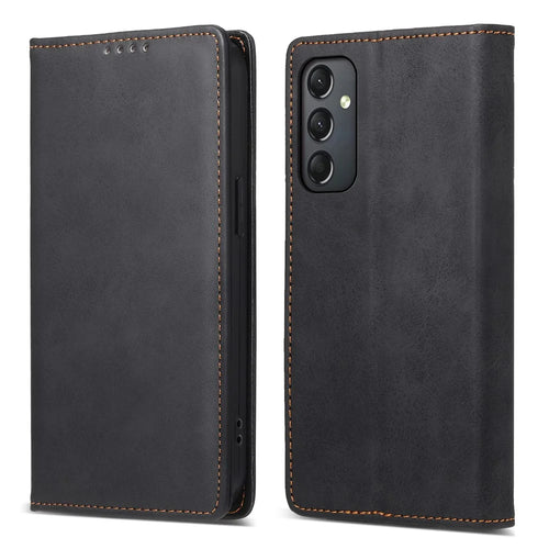 DF-05 For Samsung Galaxy A24 4G (162.1 x 77.6 x 8.3mm) RFID Blocking Phone Case PU Leather + TPU Stand Wallet Cover - Black - 1
