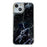 For iPhone 14 Plus Hard Phone Shell Electroplating Epoxy Marble Pattern Silver Foil Acrylic+TPU Phone Case - Black - 1