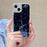 For iPhone 14 Plus Hard Phone Shell Electroplating Epoxy Marble Pattern Silver Foil Acrylic+TPU Phone Case - Black - 2
