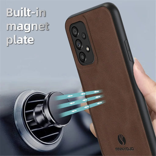 ANNYOJO For Samsung Galaxy A53 5G PU Leather Coated PC+TPU Cover Anti-scratch Phone Case - Grey - 2