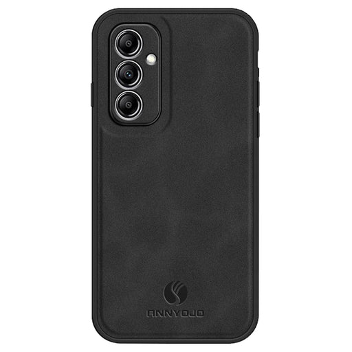 ANNYOJO For Samsung Galaxy A14 5G / A14 4G PU Leather+PC+TPU Anti-drop Case Magnetic Car Mount Phone Cover - Black - 1