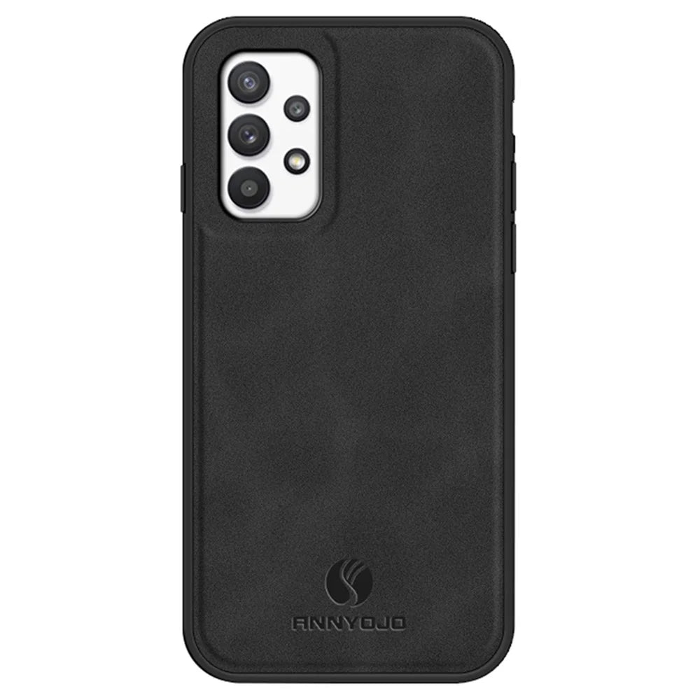 ANNYOJO For Samsung Galaxy A32 5G / M32 5G PU Leather+PC+TPU Back Cover Drop-proof Phone Case - Black - 1