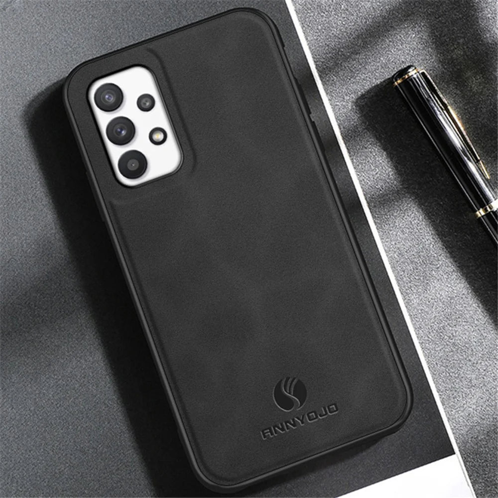 ANNYOJO For Samsung Galaxy A32 5G / M32 5G PU Leather+PC+TPU Back Cover Drop-proof Phone Case - Black - 2