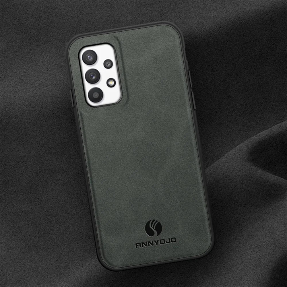 ANNYOJO For Samsung Galaxy A32 5G / M32 5G PU Leather+PC+TPU Back Cover Drop-proof Phone Case - Black - 6