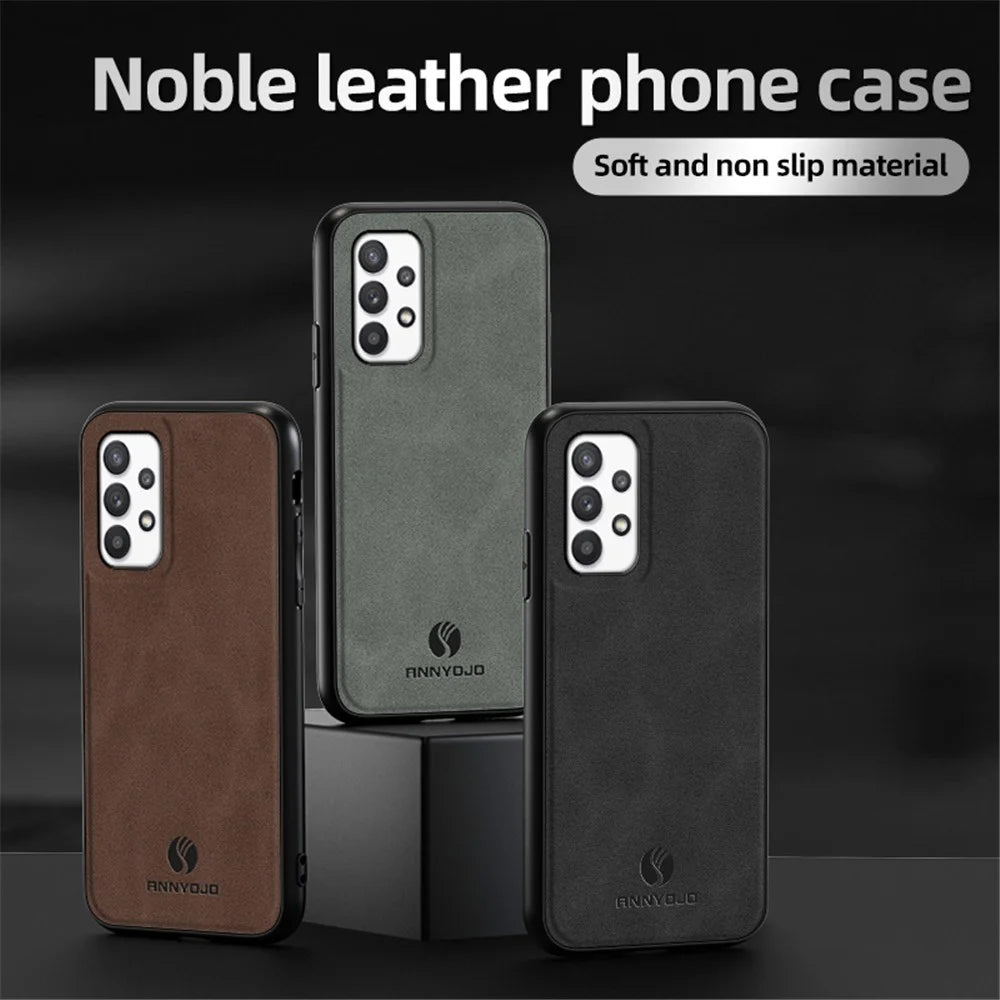 ANNYOJO For Samsung Galaxy A32 5G / M32 5G PU Leather+PC+TPU Back Cover Drop-proof Phone Case - Black - 7