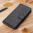 For iPhone 15 Pro Split Leather Phone Case Nappa Texture Shockproof Cover with Stand Wallet - Black - 6