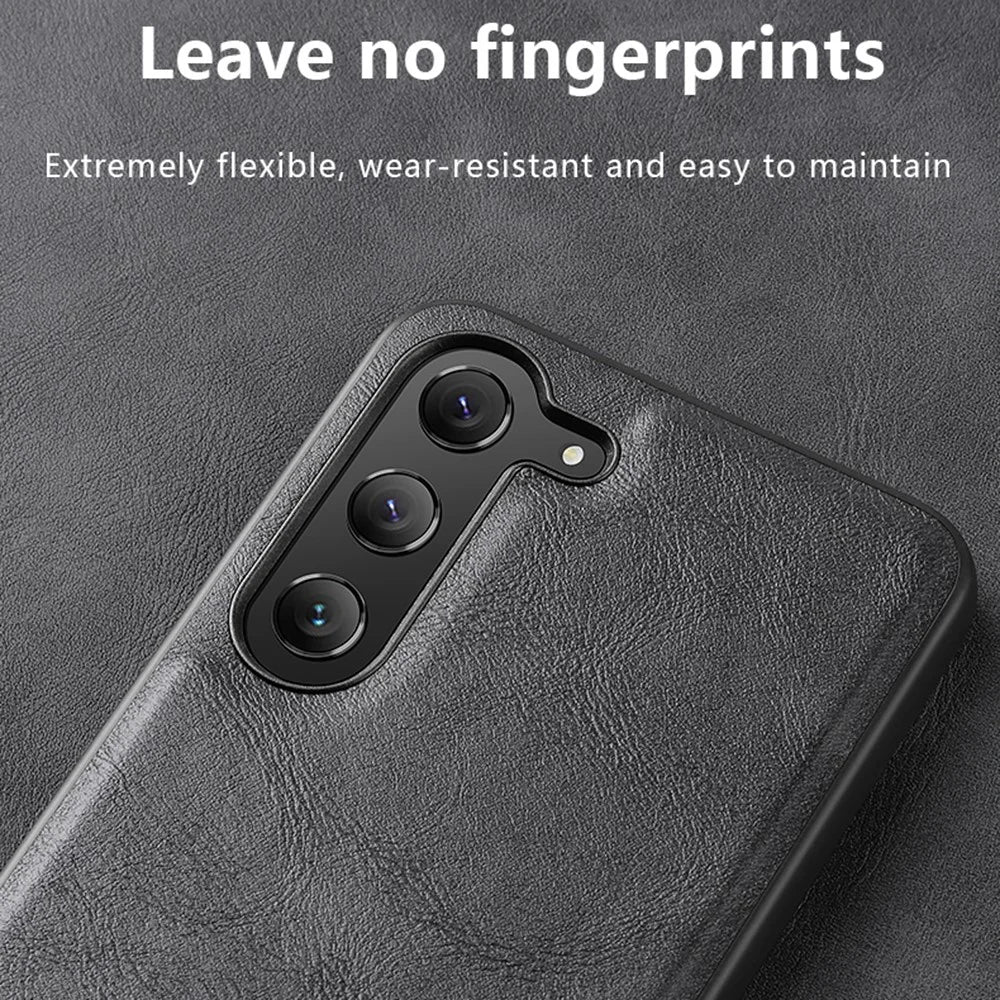 X-LEVEL Phone Case for Samsung Galaxy S23 Ultra , Bojue-3 Series PU Leather Coated TPU Back Cover - Grey - 3