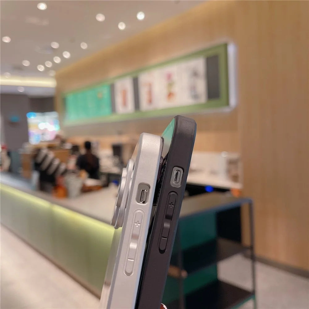 For iPhone 12 Pro Max Anti-Fingerprint Glass+TPU Phone Shell Metal Paint Edge Panda Decor Phone Case - Black - 4