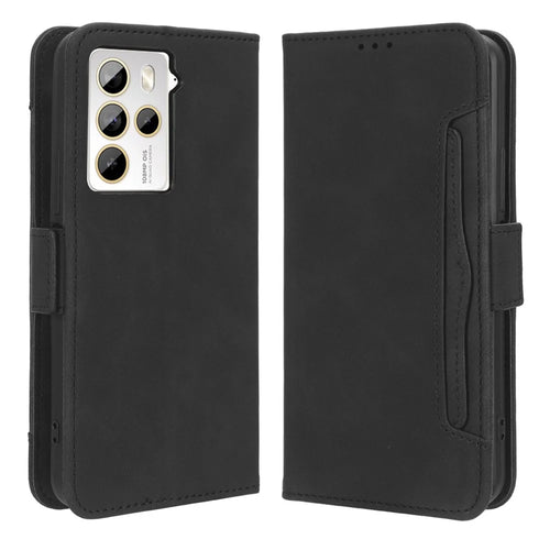 For HTC U23 Pro 5G Multiple Card Slots Cell Phone Cover PU Leather Case with Stand Wallet - Black - 1