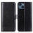 For iPhone 15 Plus Wallet Phone Cover Crazy Horse Texture Flip Wallet Case PU Leather Stand Phone Shell - Black - 1