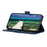 For iPhone 15 Plus Anti-Dust Stand Phone Case Cowhide Texture PU Leather Wallet Cover - Blue - 2