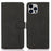 KHAZNEH For iPhone 15 Pro Max Shockproof Phone Cover Textured PU Leather Phone Case Flip Wallet Stand Shell - Black - 1