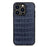 For iPhone 15 Pro Max Crocodile Texture Genuine Cow Leather+TPU+PC Phone Case Phone Cover - Blue - 1