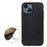 Litchi Texture Phone Case for iPhone 15 , Genuine Cow Leather+PC+TPU Anti-Scratch Hybrid Cover - Black - 2