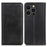 Split Leather Wallet Case for iPhone 15 Pro Max , Full Protection Phone Stand Cover - Black - 1