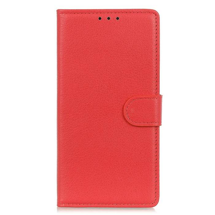 For iPhone 15 Pro PU Leather Full Protection Phone Case Wallet Stand Litchi Texture Cover - Red - 7