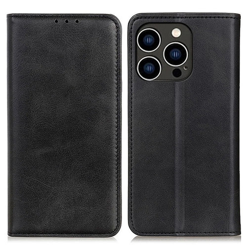 Wallet Phone Cover for iPhone 15 Pro , Stand Split Leather Drop-proof Phone Case - Black - 1