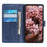 PU Leather Phone Case for iPhone 15 Pro , Stand Cowhide Texture Phone Wallet Protective Cover - Blue - 3