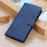 PU Leather Phone Case for iPhone 15 Pro , Stand Cowhide Texture Phone Wallet Protective Cover - Blue - 6