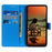 For iPhone 15 Plus Anti-Scratch Phone Case Wallet Stand PU Leather Litchi Texture Protective Shell - Blue - 2